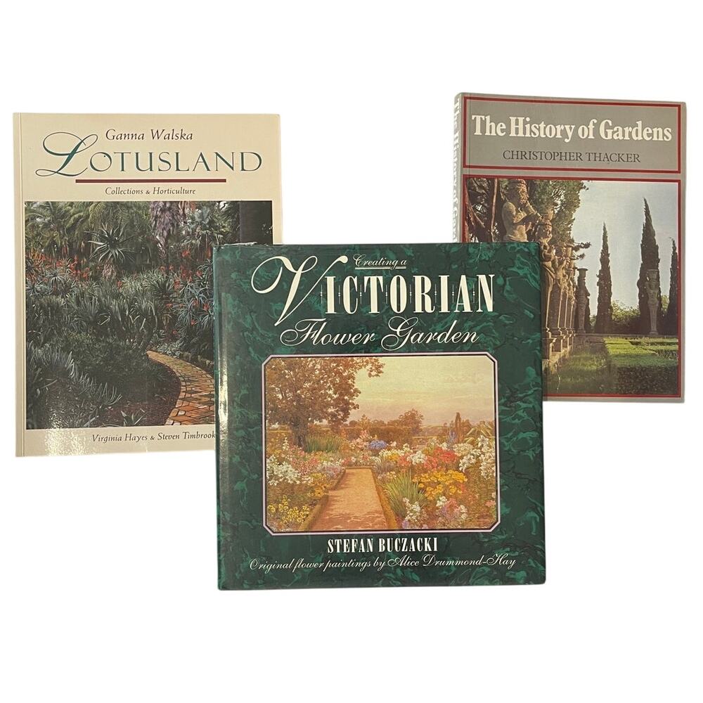 History of Gardens Signed Bundle + 3pc VTG Garden History Lot + Hard/Soft Cover